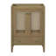 Base de meuble-lavabo sans lavabo, avec armoire en rotin avec portes et tiroir pour un décor de salle de bain élégant et fonctionnel