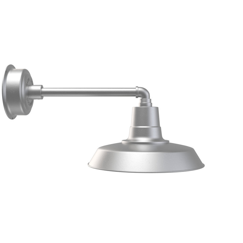 Luminaire de grange d'extérieur Haleigh, Argent galvanisé, H 10,02 po x l 14 po x P 23,25 po
