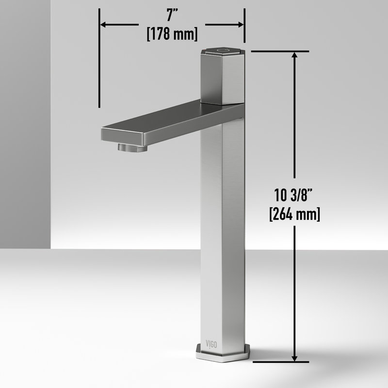 Robinet de lavabo vasque à poignée simple H 10 "Nova, Nickel brossé