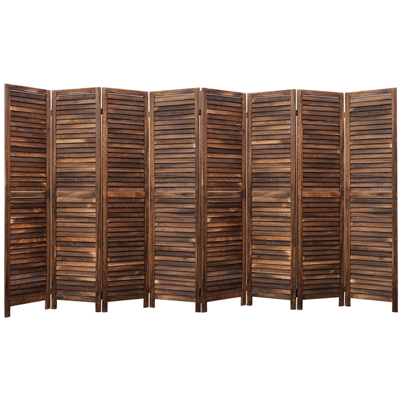Cloison pliante en bois massif H 67 po Suniga, Brun, 8