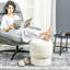 Molleton rembourré, capacité de poids de 265 lb, rond blanc avec siège rembourré et molleton, pour le salon