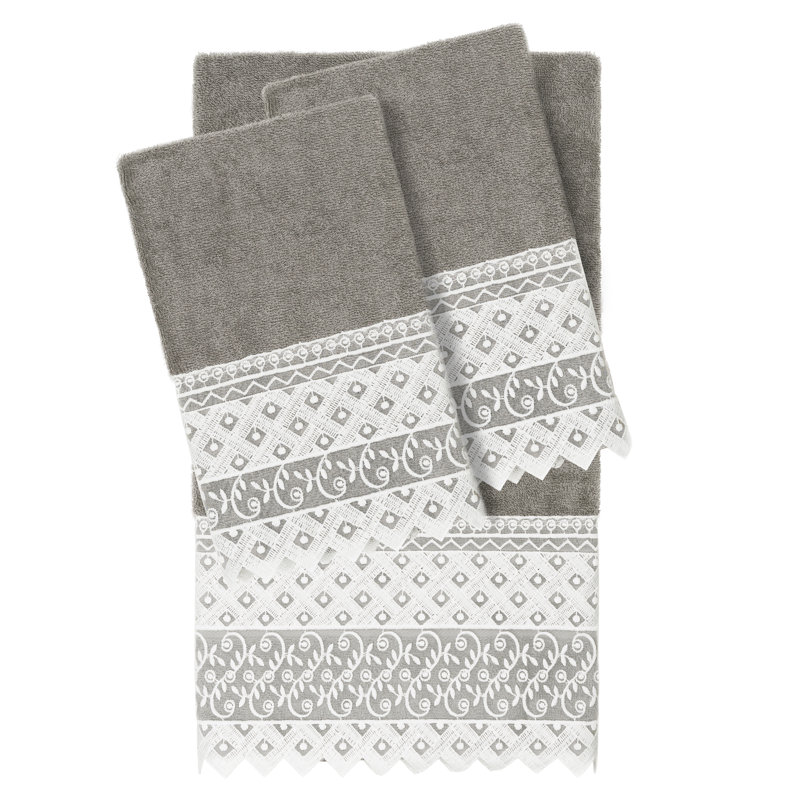 Aiden 3 Piece Turkish Cotton Towel Set, Dark Gray