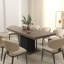 Table de salle à manger rectangulaire extensible pour 6 à 10 personnes effet bois vieilli et noir 160 à 200 cm