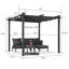 Mauve 10 pi x 10 pi Pergola rétractable d'extérieur blanc en aluminium robuste pour terrasse en métal avec double abat-jour pour terrasse, gris-80744694