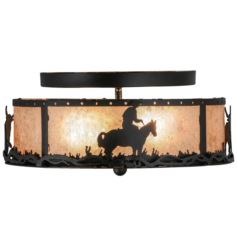 Plafonnier semi-encastré tambour 2 lumières unique 16 po