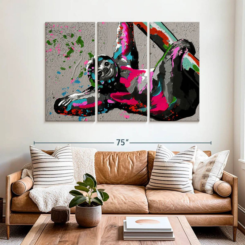 Brampt Splattered Sloth, 42" H x 65" W