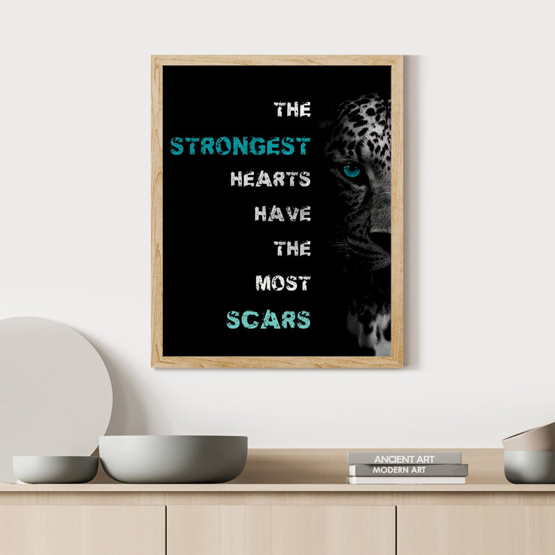 «Black and Blue Strongest Heart Leopard Blue Eyes» sur papier, Naturel, H 10 po x l 8 po