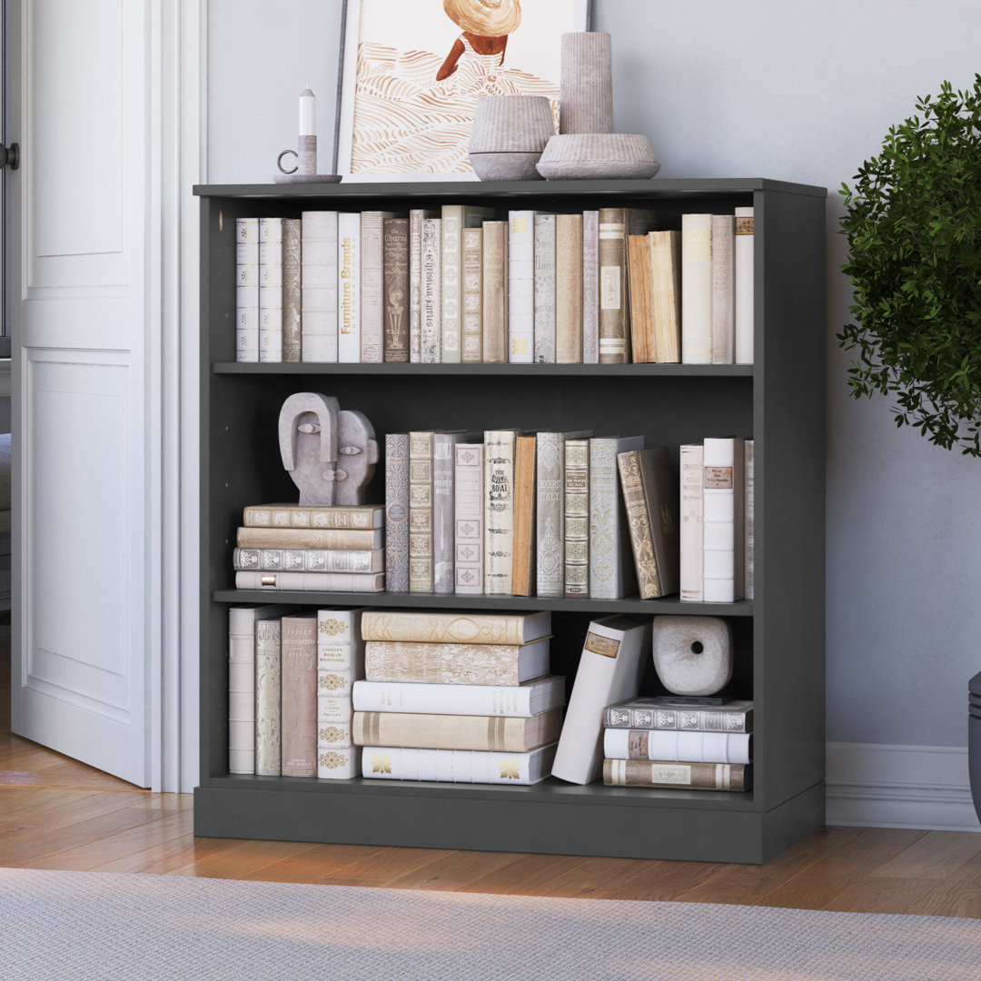 Palace Imports 100% Solid Wood 3-Shelf Bookcase, Adjustable Shelves, 32" Wide, 35.75" Tall Latitude Run® 