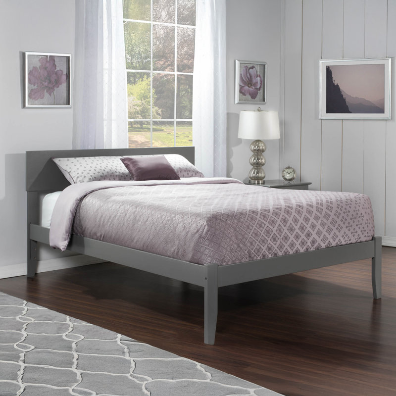 Anndee Solid Wood Platform Bed, Gray