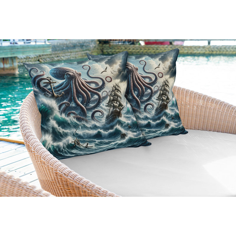 Fabric Reversible Throw Pillow, 16"H x 16"W, Square