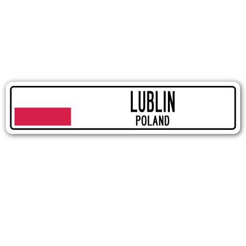 Plaque de rue en aluminium drapeau de Lurne, Pologne, H 7 po x l 30 po x P 1 po