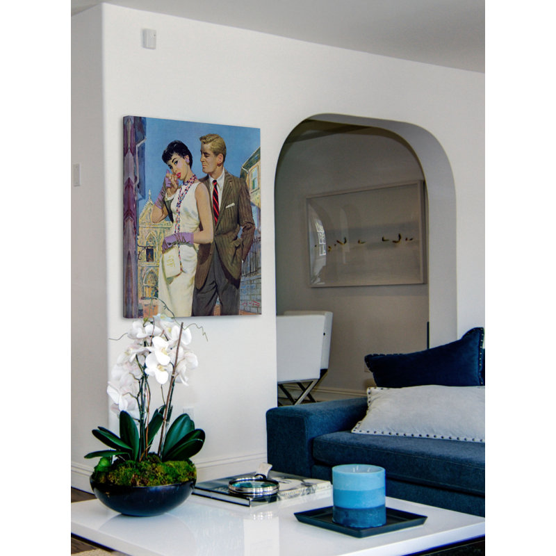 Elegant Couple in Vintage Attire Canvas Print