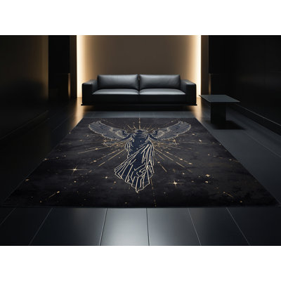 Tapis gris délavé à la machine Oryry