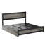 Très grand lit avec tête et pied de lit à rivets - Structure de lit plateforme industrielle - 4 tiroirs de rangement, fabrication en métal robuste - Assemblage facile, aucun sommier nécessaire - Gris délavé, KING-26339999-26339993