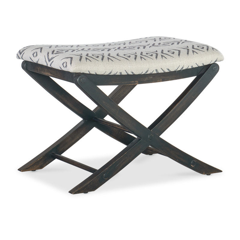 Jafar Grey and Black Sand Upholstered Wood Bed Bench