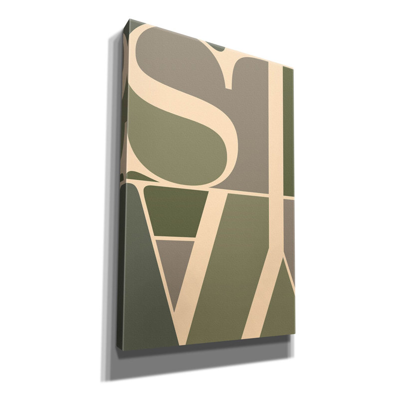 «Stay On Canvas» par TypeLike, art textuel, H 40 po x l 26 po x P 1,5 po