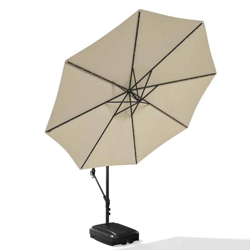 Aiswarya 3m Cantilever Parasol with LED Light, Beige