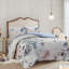 Housse de couette pour très grand lit / très grand lit 3 pièces - Style chic décontracté avec attrayant motif floral, combinaison de couleurs douces, comprend 1 et 2 taies décoratives, attaches de coin à fermeture à boutons, literie en coton à motif de fleurs délicates