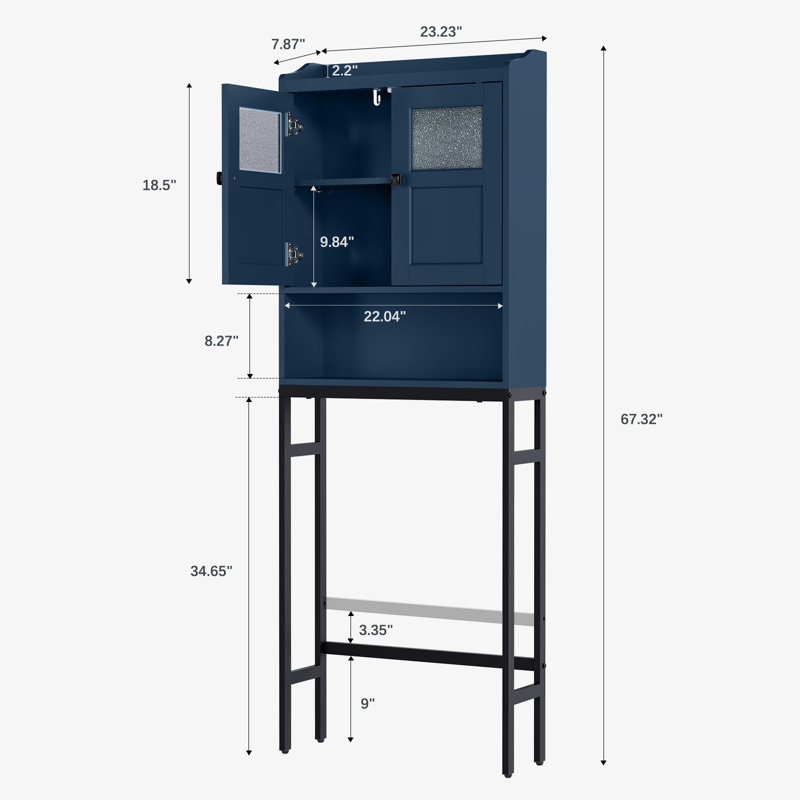 Armoire de rangement en bois manufacturé Ancilin, Ultramarrine