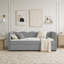 Lit de jour simple en vichy convertible 3 en 1 avec couchette et poches de rangement-315950680