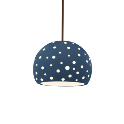 Dimartino 1-Light Pendant - Gloss Blush - Brushed Nickel - 12.25"W x 9.25"H - Dedicated LED - Rigid Stem