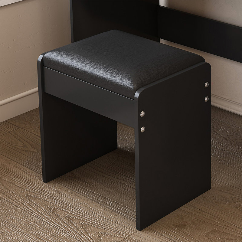 Dresser Set With 30-inch Led Mirror, Built-in Socket, Usb Interface And Storage Drawer., Black