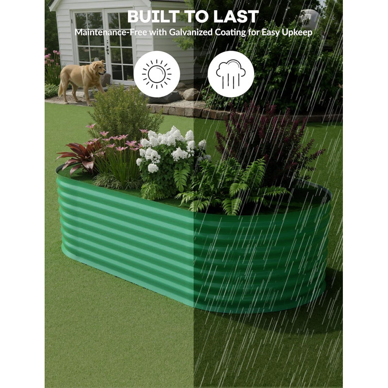 Lit de jardin surélevé pour l'extérieur, pour légumes, fruits et fleurs, H 24 po x l 72 po x P 36 po, Vert