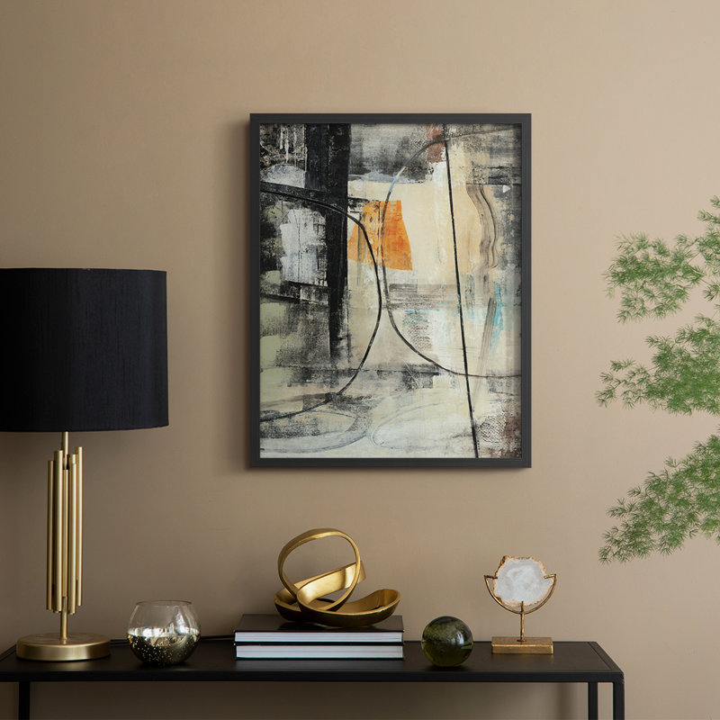 Persistance II, reproduction encadrée - bois massif, Noir, noir, noir, noir, H 15 po x l 12 po