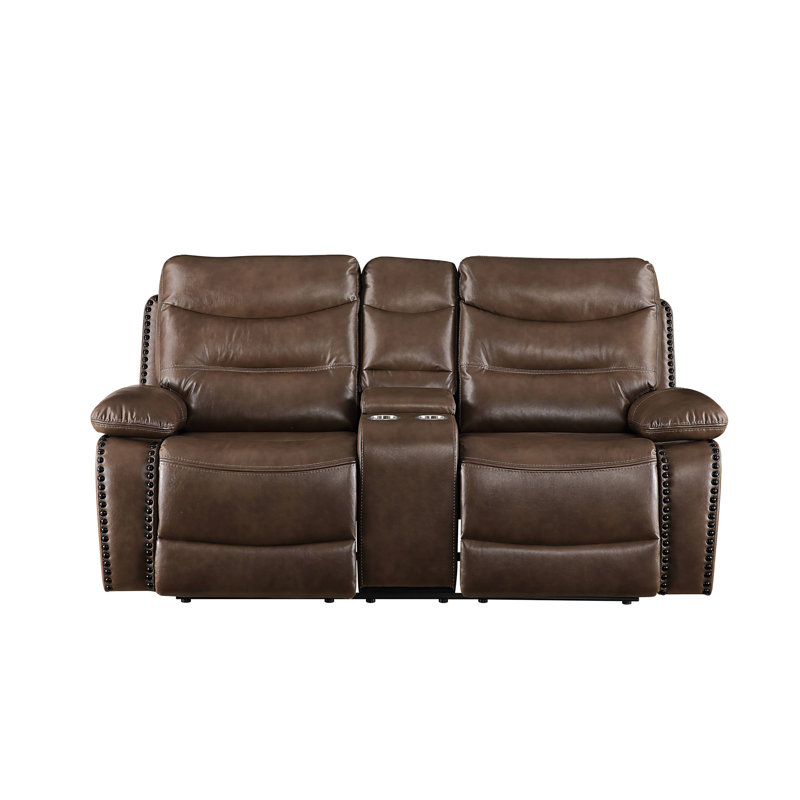 Causeuse inclinable en cuir brun GEL Match