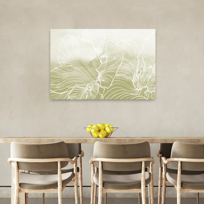 Golden Florals Delicate Elegant Minimalist Nature Flower Art