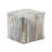 Modern Pouf Ottoman, Multicolor Vertical Striped Jacquard, 16 Inch
