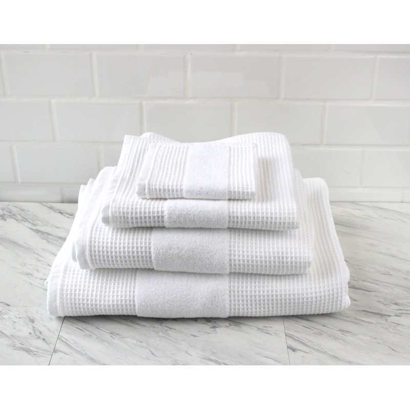 Palco 100% Cotton Plush Waffle Bath Sheet, White