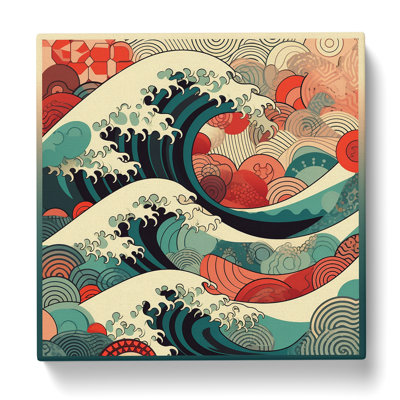 Japanese Wave Geometric - Wrapped Canvas