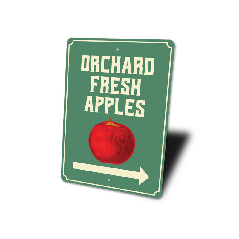 Enseigne en aluminium Orchard Fresh Apples, H 18 po x l 12 po x P 0,06 po