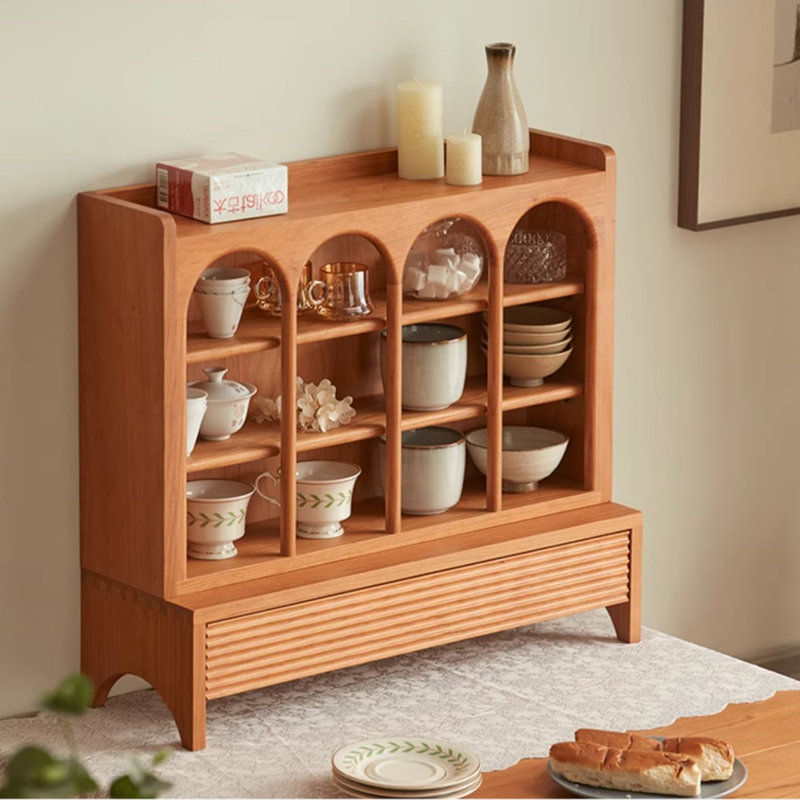 Vitrine en bois massif simple et rétro