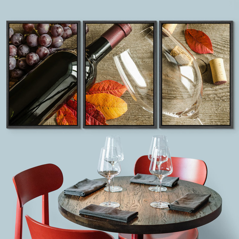 Verre à vin avec bouteille et raisins, boissons, cocktails, photographie, réalisme, chic, gros plan, ultra, H 36 po x l 72 po