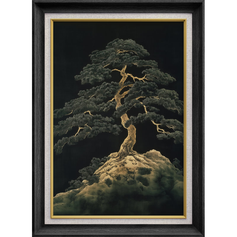 Pin sur rocher, art mural encadré, H 36 po x l 26 po x P 1,5 po, Cadre noir de qualité supérieure