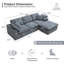 Ensemble de salon modulaire à assise profonde en forme de L avec repose-pieds Compression Boneless-2126524309
