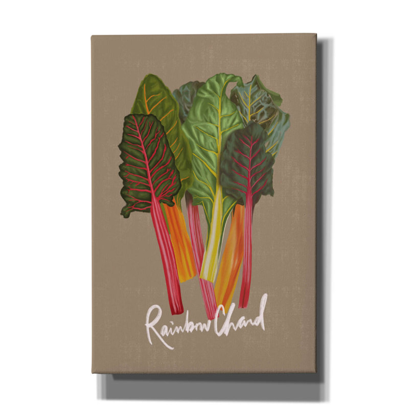  «Rainbow Chard» par Elizabeth Caldwell, art mural sur toile