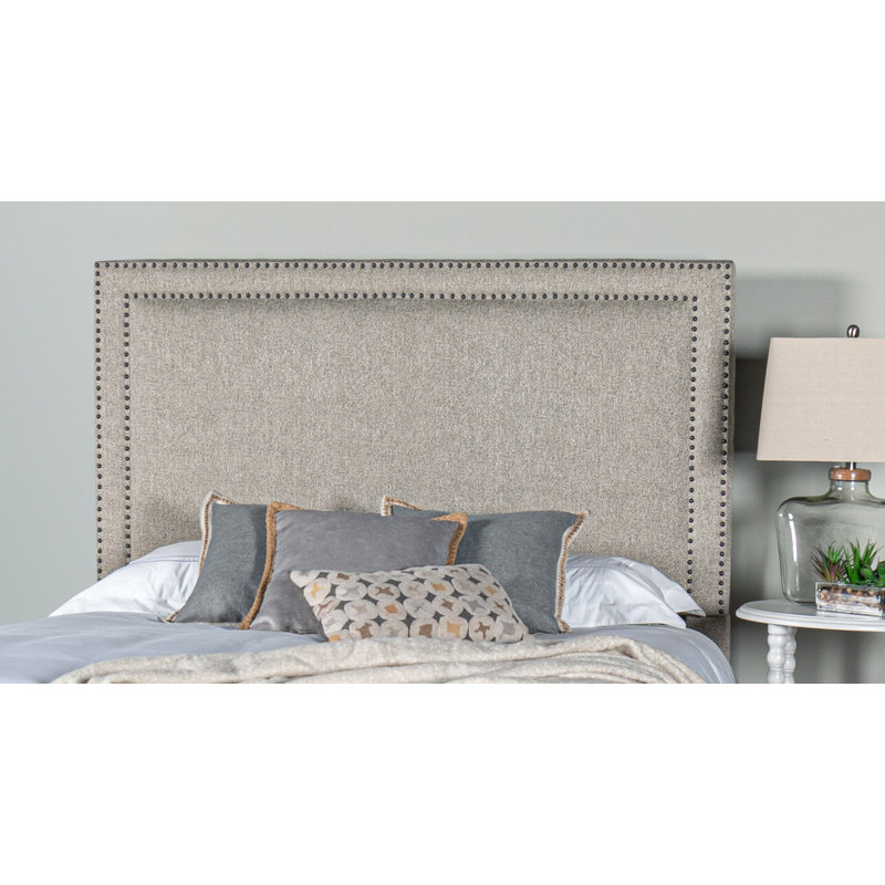Murl Upholstered Headboard, King, Avignon Charcoal/Pearl Gray