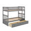 Lit superposé simple au-dessus de simple avec tiroirs de rangement polyvalent convertible en deux lits de jour-203478888