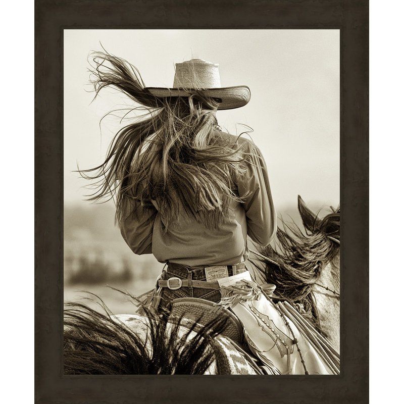 « cowgirl », reproduction de photo sur toile encadrée