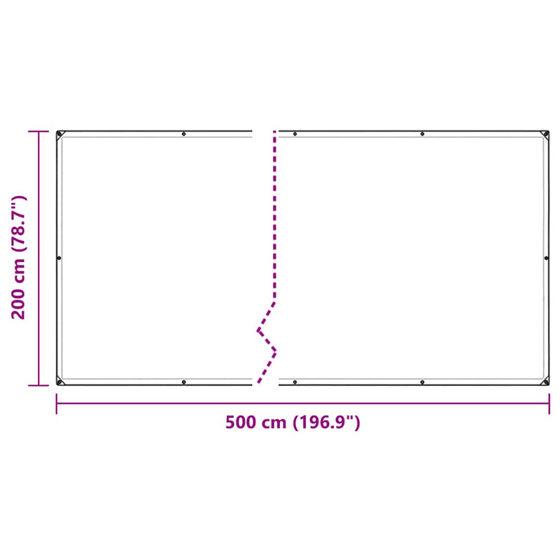 Bâche transparente avec œillets Vidaxl, L 79,2 po x P 196,8 po