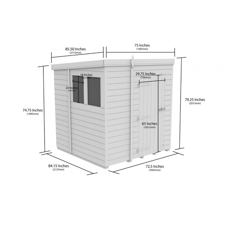 5x7 Pent Composite Shed