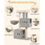 Cat Tree, 98 cm Tower, Sisal Scratching Post, Cats Tower for Indoor, Multi-Level Stable Cat Tree with Cats House, 2 Caves, Pompoms,  Dark Grey, Light Grey-505333552-524837921