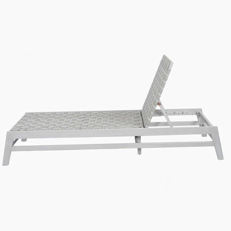 Outdoor Rope Chaise Lounge, Gray/Light Gray