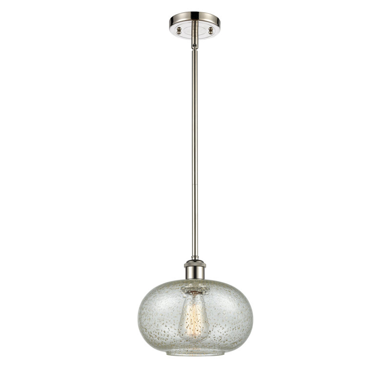 Luminaire sphère suspendu 1 lumières simple Bethlehem, Mica, Ampoule DEL rétro de 3,5 watts, Or satiné