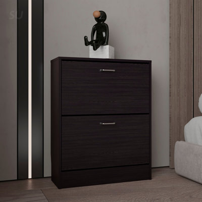 Armoire à chaussures avec tablettes réglables, organisateur de rangement moderne pour les entrées et les placards bien rangés