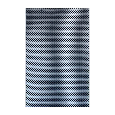 4' X 6' Basket Weave Outdoor Mat, Black & White