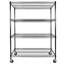Étagères de rangement robustes en métal avec roulettes l 55,5 po x P 24 po x H 80 po, 4 niveaux réglables, capacité de 2400 lb, étagère de garage, rangement industriel roulant